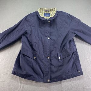 Mackintosh New England Coat Womens XL Blue Full Zip‎ Button Snap Jacket